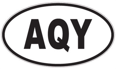 AQY - 3 Letter Initials Oval Sticker