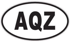 AQZ - 3 Letter Initials Oval Sticker