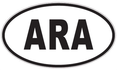 ARA - 3 Letter Initials Oval Sticker