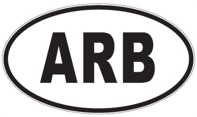 ARB - 3 Letter Initials Oval Sticker