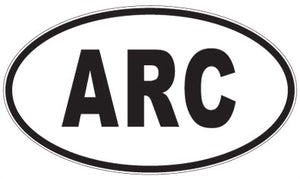 ARC - 3 Letter Initials Oval Sticker