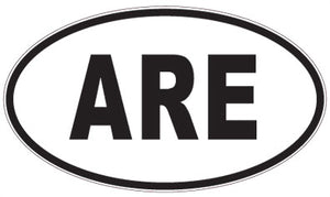 ARE - 3 Letter Initials Oval Sticker