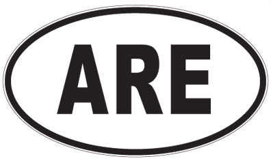 ARE - 3 Letter Initials Oval Magnet