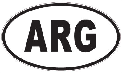 ARG - 3 Letter Initials Oval Magnet