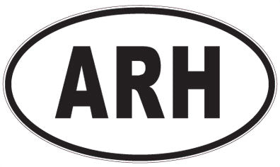 ARH - 3 Letter Initials Oval Sticker