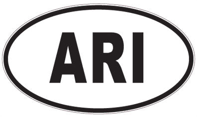 ARI - 3 Letter Initials Oval Sticker