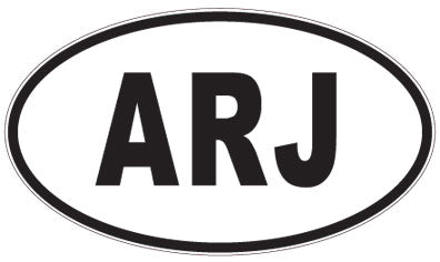 ARJ - 3 Letter Initials Oval Sticker