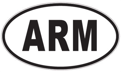 ARM - 3 Letter Initials Oval Sticker