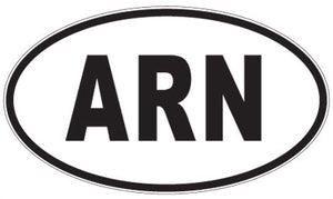 ARN - 3 Letter Initials Oval Sticker