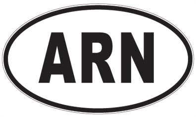 ARN - 3 Letter Initials Oval Magnet