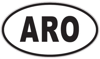 ARO - 3 Letter Initials Oval Sticker