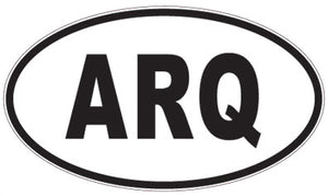 ARQ - 3 Letter Initials Oval Sticker