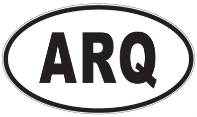 ARQ - 3 Letter Initials Oval Magnet