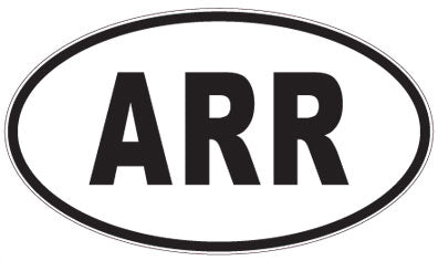ARR - 3 Letter Initials Oval Sticker