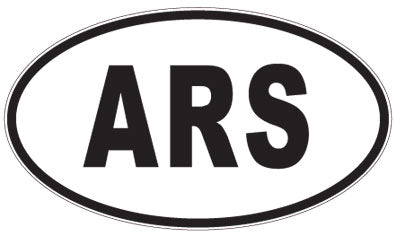 ARS - 3 Letter Initials Oval Sticker