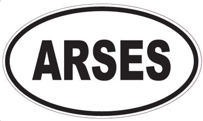 ARSES - Oval Sticker