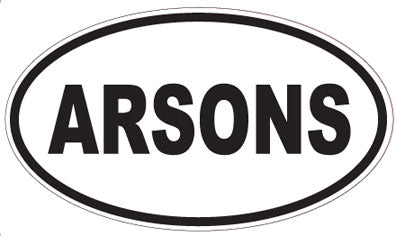 ARSONS - Oval Sticker