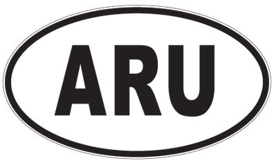 ARU - 3 Letter Initials Oval Sticker