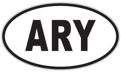 ARY - 3 Letter Initials Oval Sticker