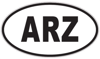 ARZ - 3 Letter Initials Oval Sticker