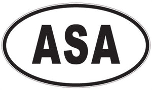 ASA - 3 Letter Initials Oval Sticker