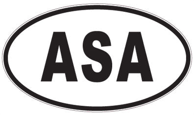 ASA - 3 Letter Initials Oval Magnet
