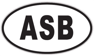 ASB - 3 Letter Initials Oval Sticker