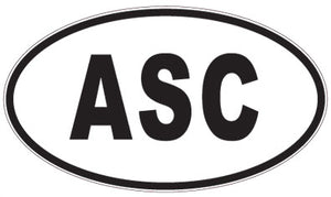 ASC - 3 Letter Initials Oval Sticker