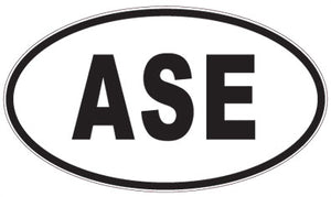 ASE - 3 Letter Initials Oval Sticker