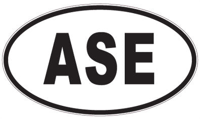 ASE - 3 Letter Initials Oval Magnet