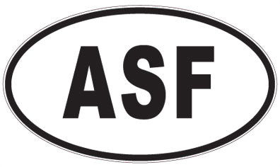 ASF - 3 Letter Initials Oval Sticker