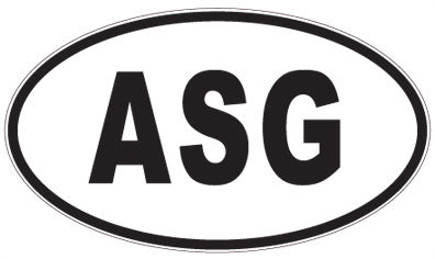 ASG - 3 Letter Initials Oval Sticker