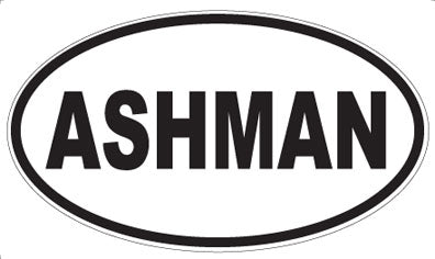 ASHMAN - Oval Magnet