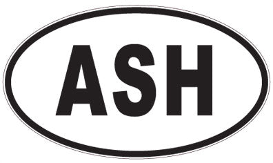 ASH - 3 Letter Initials Oval Sticker