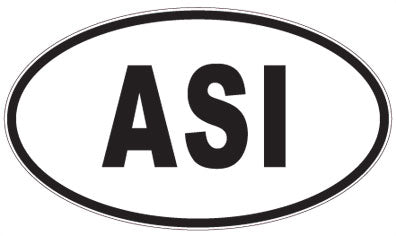 ASI - 3 Letter Initials Oval Sticker