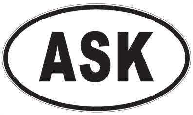 ASK - 3 Letter Initials Oval Sticker