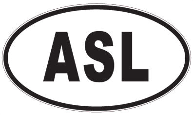 ASL - 3 Letter Initials Oval Sticker