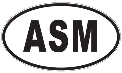 ASM - 3 Letter Initials Oval Sticker