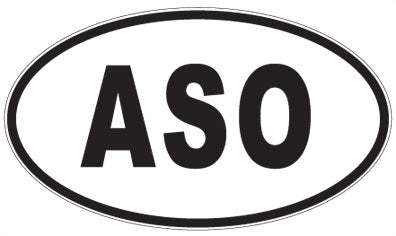 ASO - 3 Letter Initials Oval Sticker