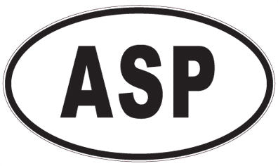 ASP - 3 Letter Initials Oval Sticker
