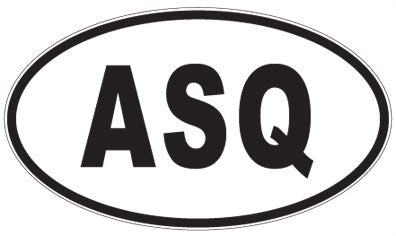 ASQ - 3 Letter Initials Oval Sticker