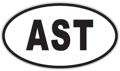 AST - 3 Letter Initials Oval Sticker