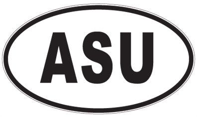 ASU - 3 Letter Initials Oval Sticker