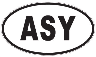 ASY - 3 Letter Initials Oval Sticker