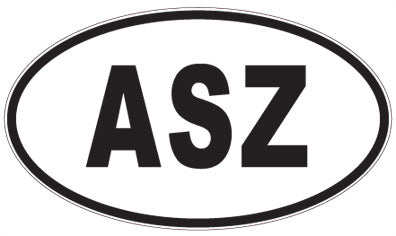 ASZ - 3 Letter Initials Oval Sticker