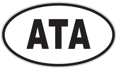 ATA - 3 Letter Initials Oval Sticker