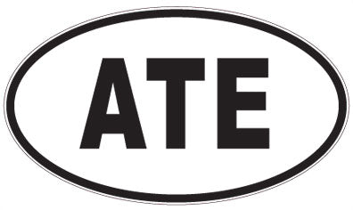 ATE - 3 Letter Initials Oval Sticker