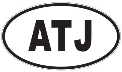 ATJ - 3 Letter Initials Oval Sticker