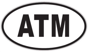 ATM - 3 Letter Initials Oval Sticker