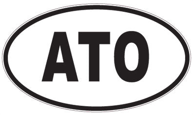 ATO - 3 Letter Initials Oval Sticker
